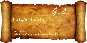 Gulyás Lúcia névjegykártya